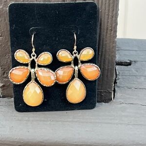 Elegant Orange Teardrop Earrings